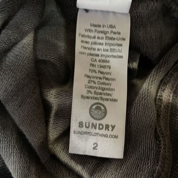 Sundry Tie Dye Gray White Easy Hoodie Sweatshirt M - Picture 8 of 11